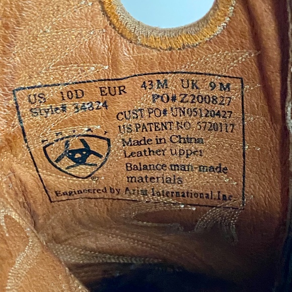 Men's Ariat Leather Western Cowboy Boots 10 D - Picture 7 of 16